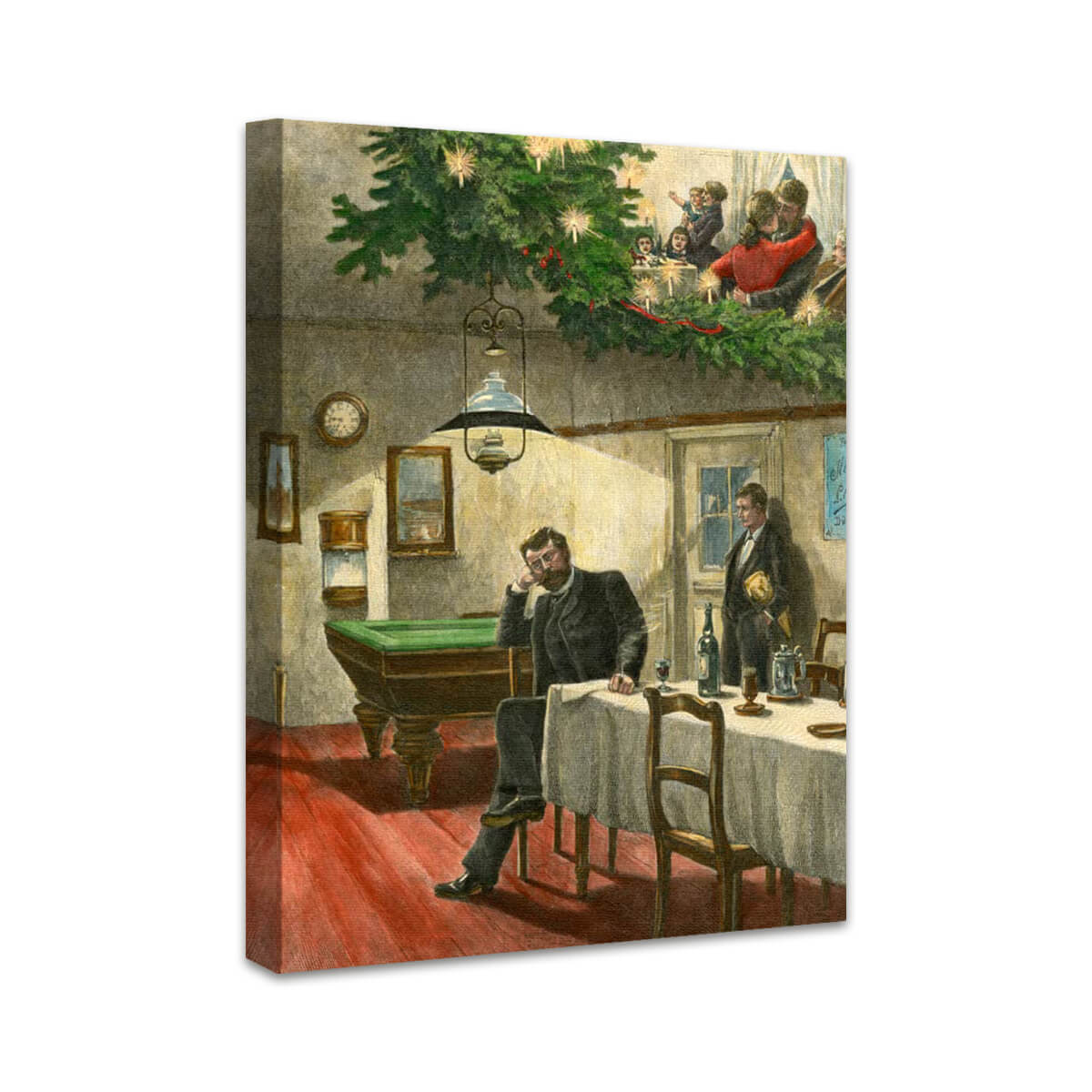 Weihnachten des Junggesellen | Holzstich nach Willy Stöwer