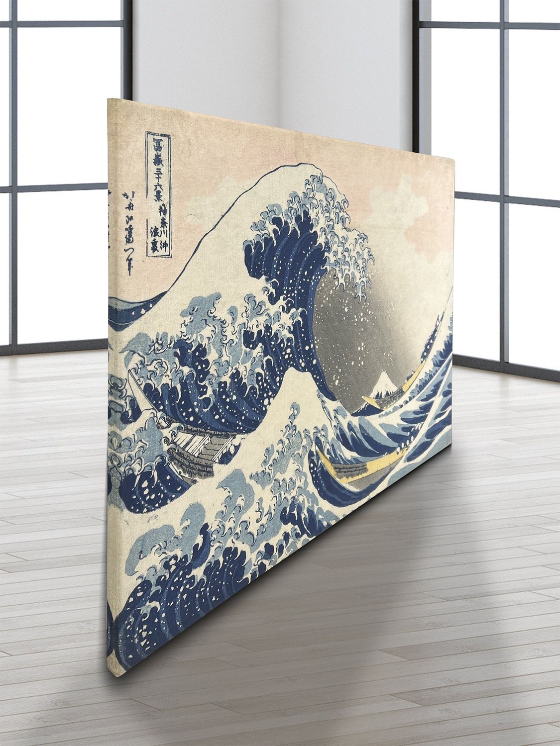 Unter der Welle vor Kanagawa | Katsushika Hokusai 90 x 63 cm + Zackenaufhängung