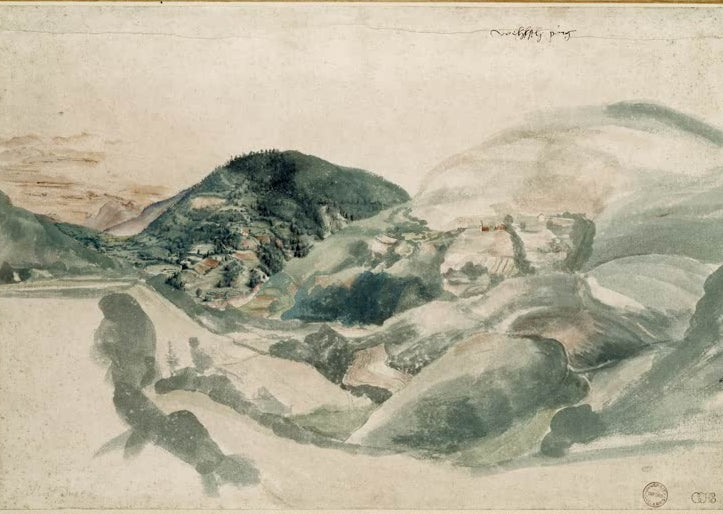 Kunstdruck des Gemäldes „Welsches Gebirge“ von Albrecht Dürer in hochwertiger Druckqualität. Erhältlich als Poster oder auf Leinwand, optional auch gerahmt.