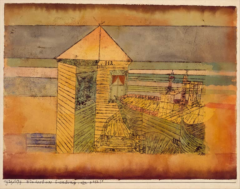 Kunstdruck „Wunderbare Landung oder „112!““ von Paul Klee, handgefertigt in Deutschland