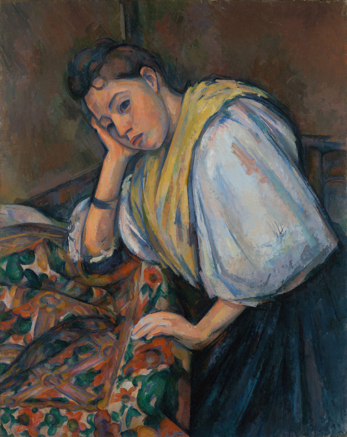 Junge italienische Frau an einem Tisch | Paul Cézanne