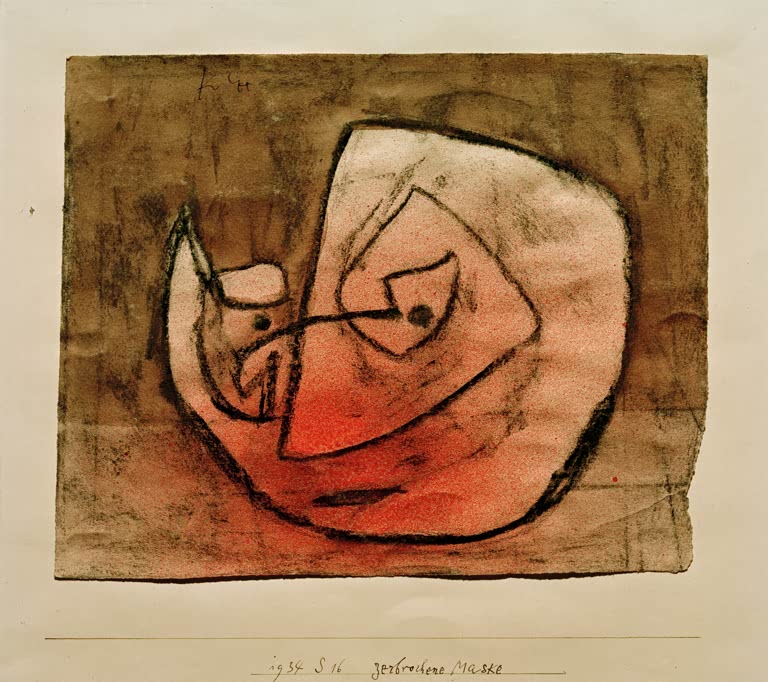 Kunstdruck „Zerbrochene Maske“ von Paul Klee, handgefertigt in Deutschland