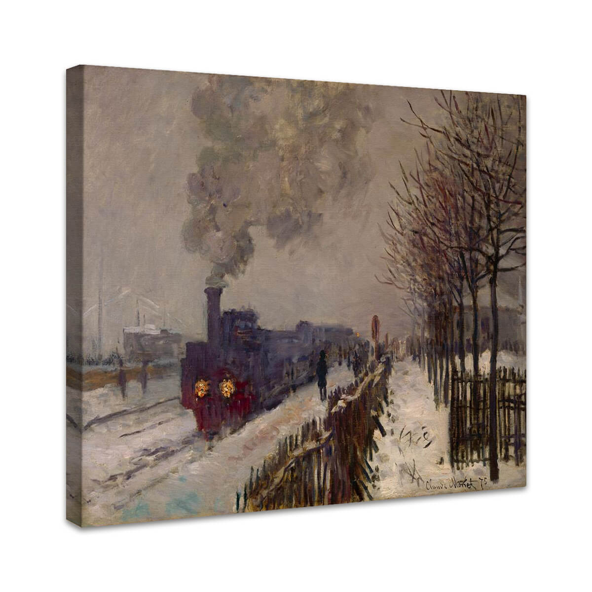 Zug im Schnee, die Lokomotive | Claude Monet