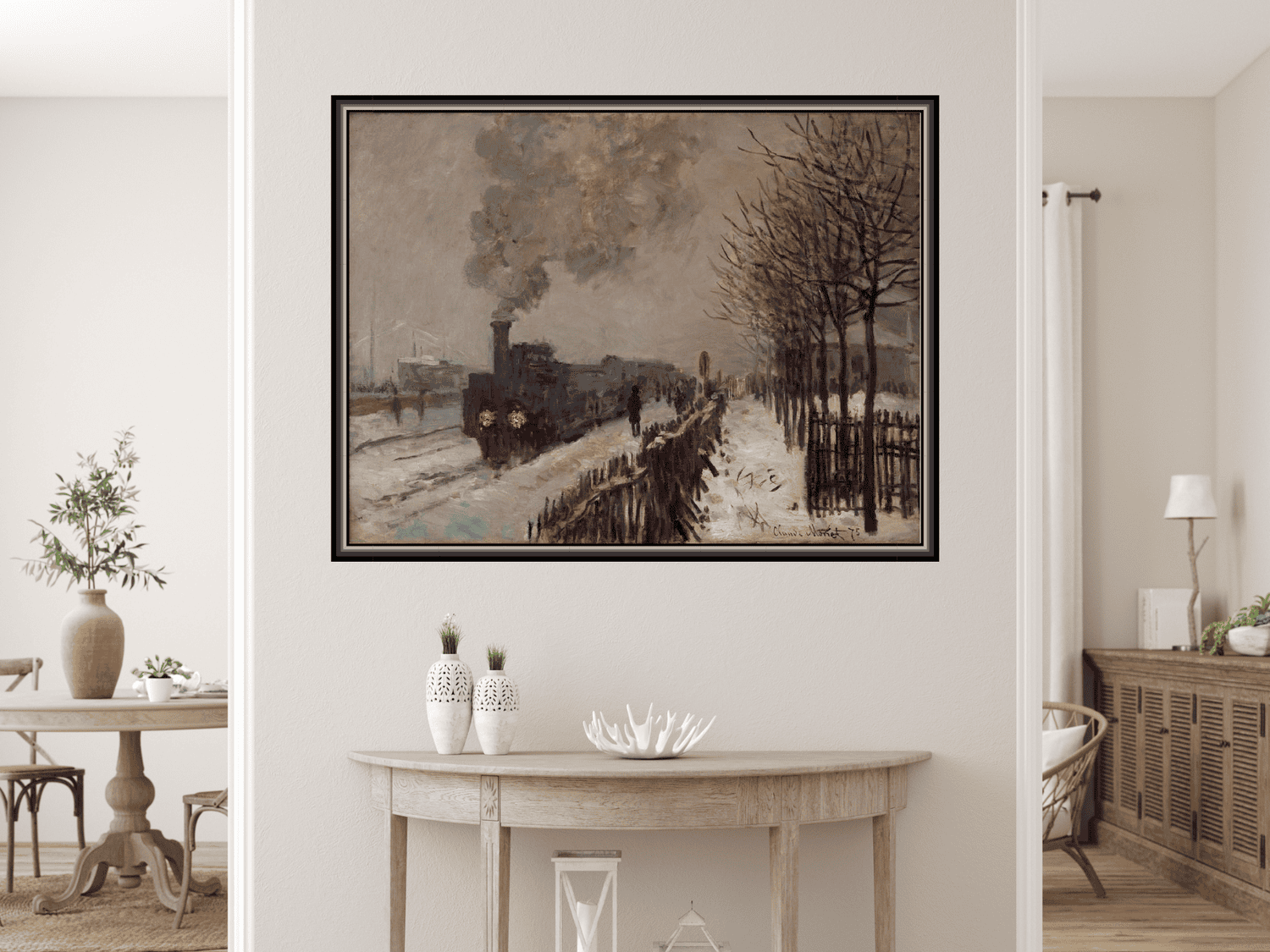 Zug im Schnee, die Lokomotive | Claude Monet