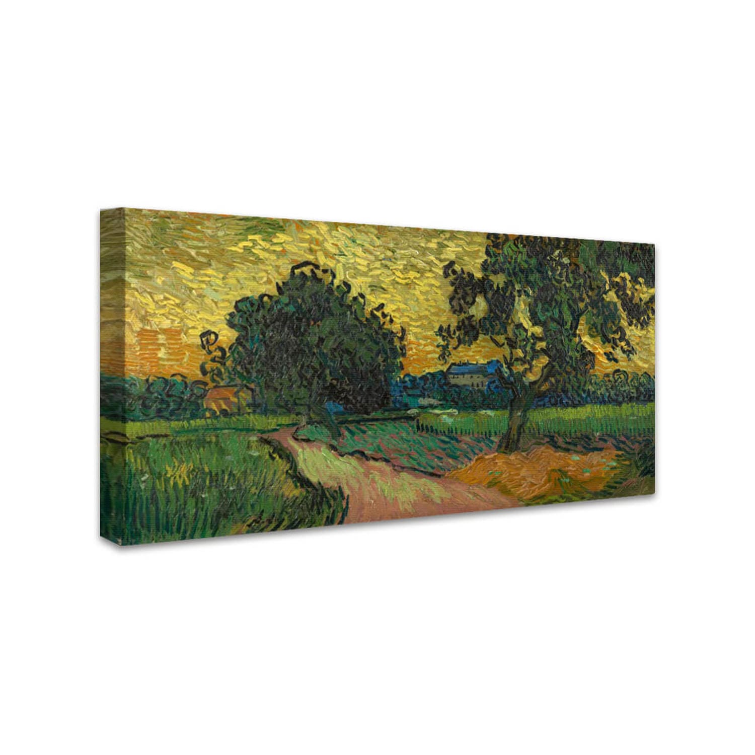 Zwei Birnbäume und das Schloß von Auvers (Landschaft in der Dämmerung) | Vincent van Gogh