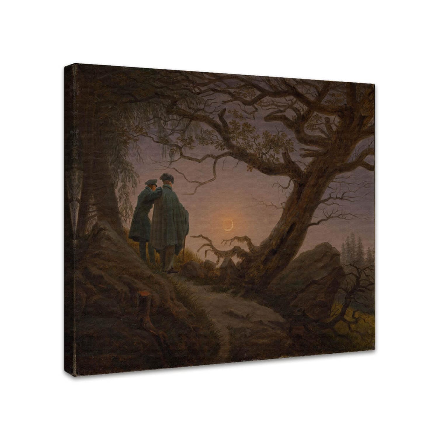 Zwei Männer betrachten den Mond | Caspar David Friedrich