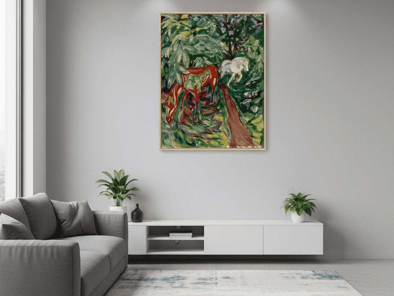 Zwei Pferde im Wald | Edvard Munch