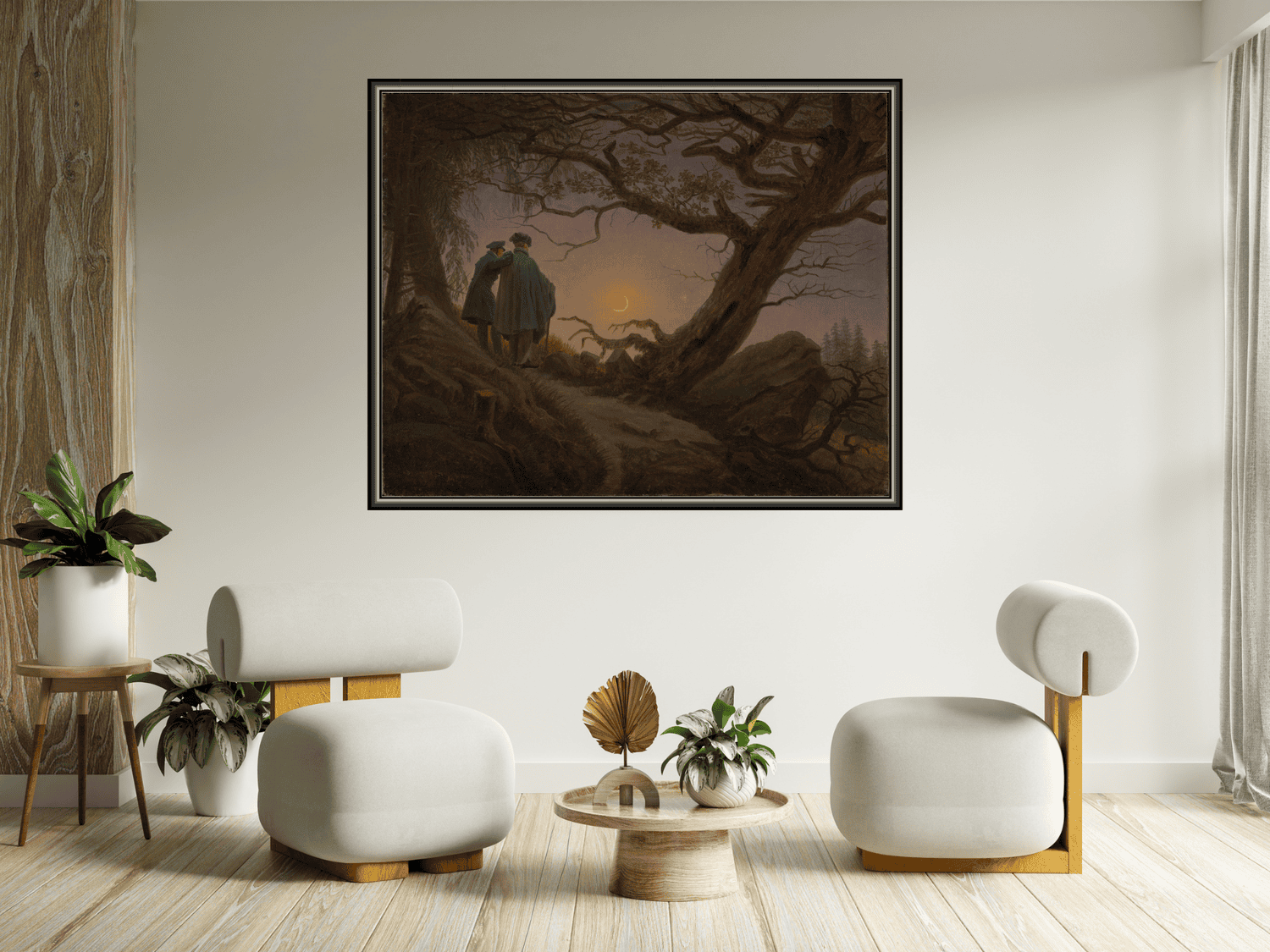Zwei Männer betrachten den Mond | Caspar David Friedrich