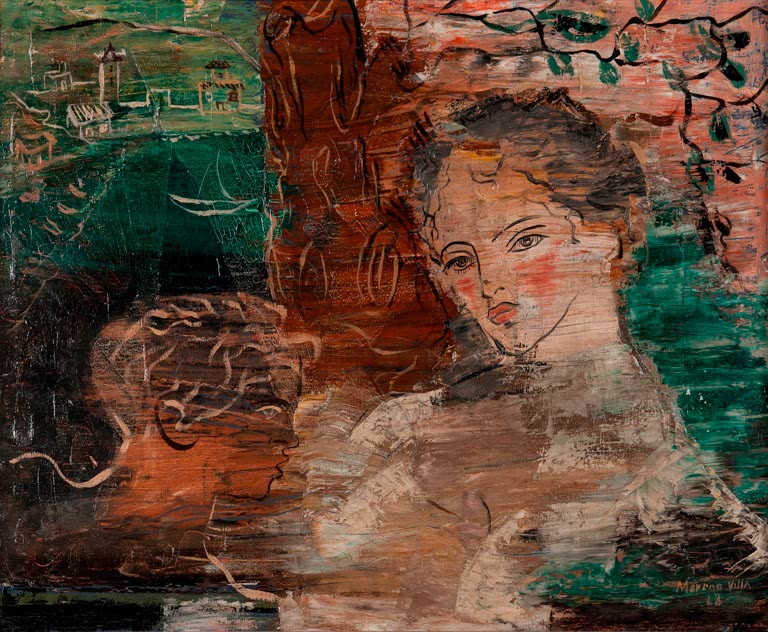 Kunstdruck „Zwei Figuren (Mutter und Kind)“ von Jose Moreno Villa