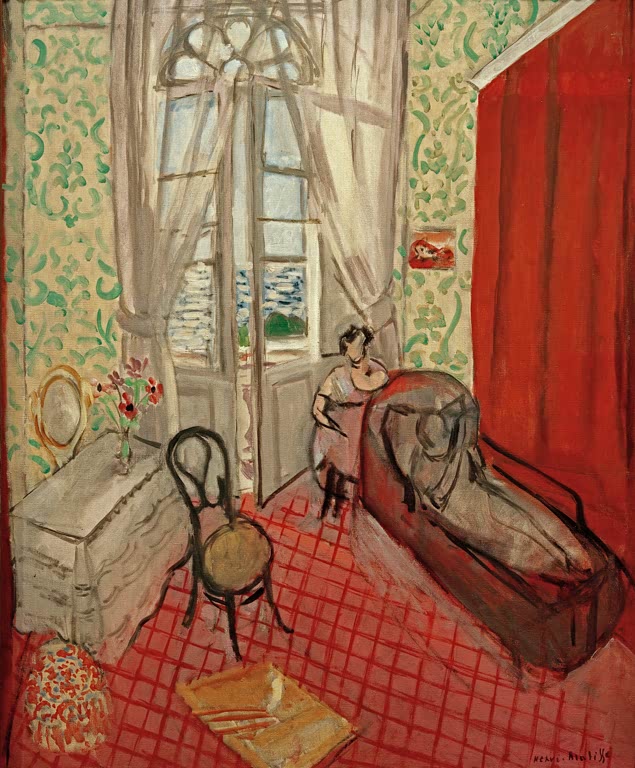 Kunstdruck des Gemäldes Zwei Frauen in einem Interieur von Henri Matisse, handgefertigt in Deutschland als Poster oder Leinwand erhältlich