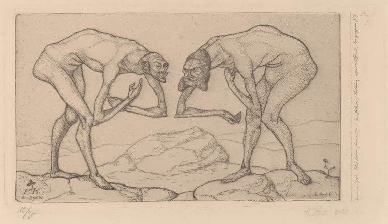 Kunstdruck „Zwei Männer begegnen sich“ von Paul Klee