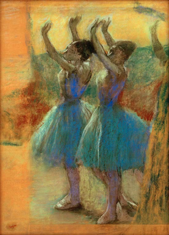 Kunstdruck des Gemäldes Zwei Tänzerinnen von Edgar Degas, handgefertigt in Deutschland