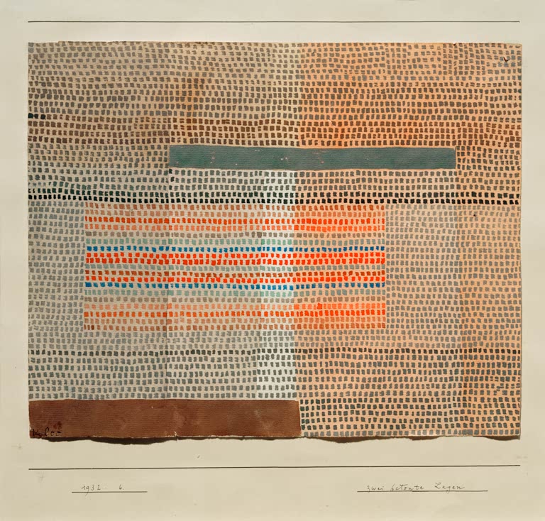 Kunstdruck „Zwei betonte Lagen“ von Paul Klee, handgefertigt in Deutschland
