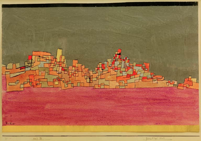 Kunstdruck „Zweihügel Stadt“ von Paul Klee, handgefertigt in Deutschland