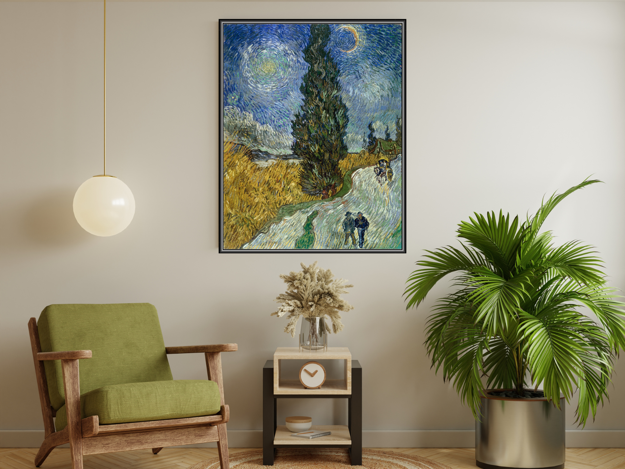 Zypressenweg unter dem Sternenhimmel | Vincent van Gogh