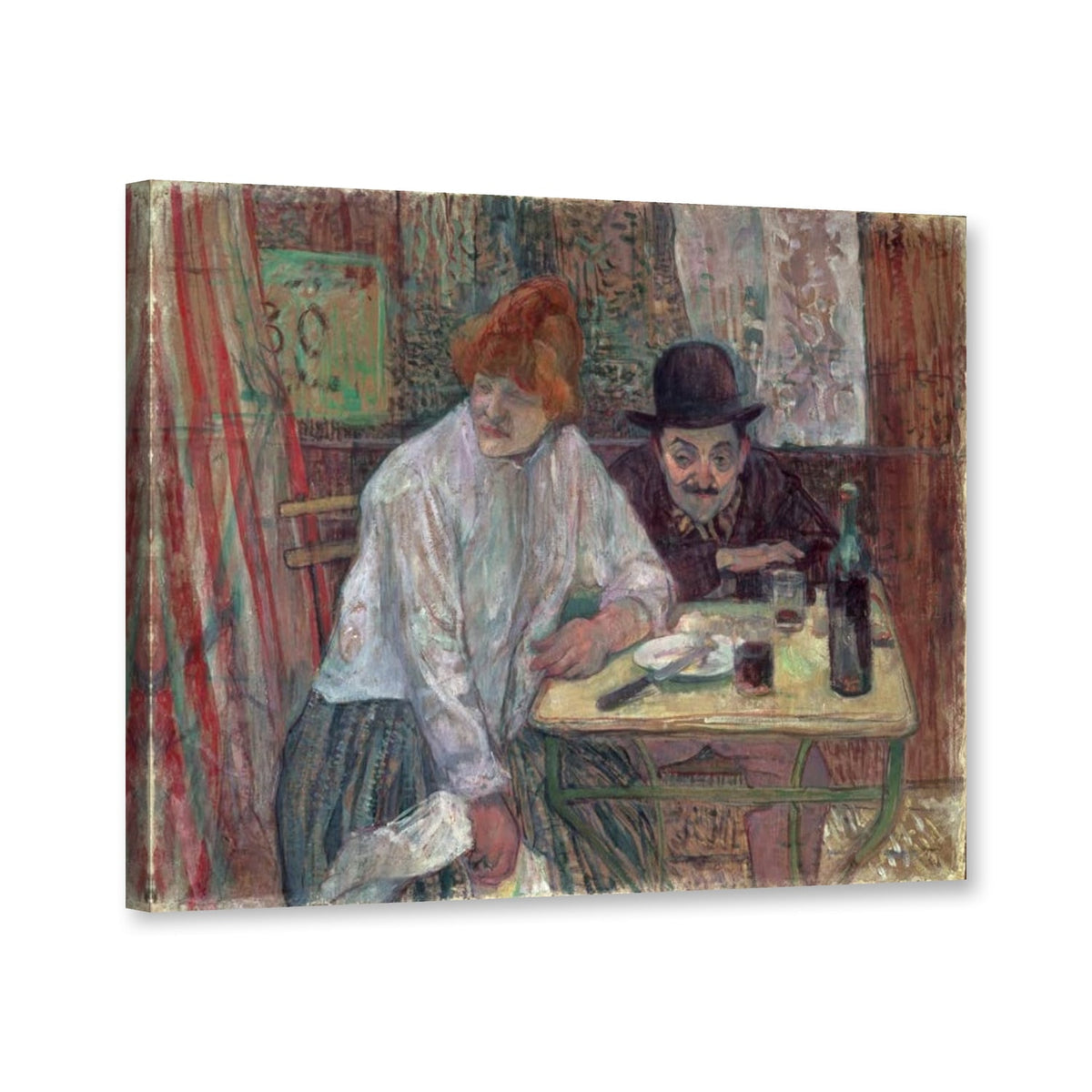 À la Mie, 1891 von Henri de Toulouse-Lautrec als Leinwand – Perspektivansicht