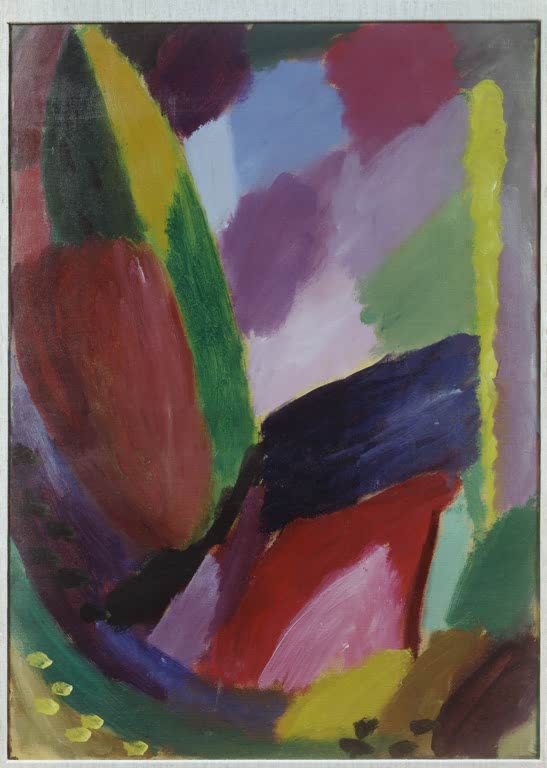 Farbflächen in Violett, Blau, Grün und Rot – Alexej von Jawlensky Große Variation mit sechs gelben Punkten Kunstkopie