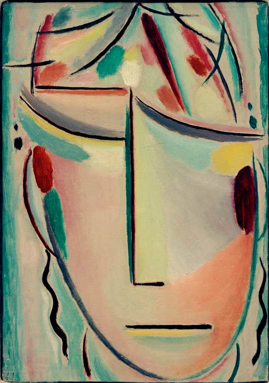 Blasses Gesicht mit gesenkten Lidern, dunklen Wangen – Alexej von Jawlensky Heilandsgesicht: Schmerzensmann Kunstkopie