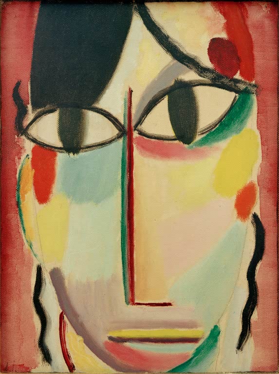 Alexej von Jawlensky Mystischer Kopf: Gefallener Engel Kunstkopie – Gesicht mit großen Augen und roten Wangen