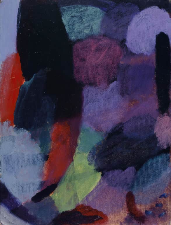 Farbflächen in Violett, Schwarz, Rot und Hellgrün – Alexej von Jawlensky Nacht Kunstkopie