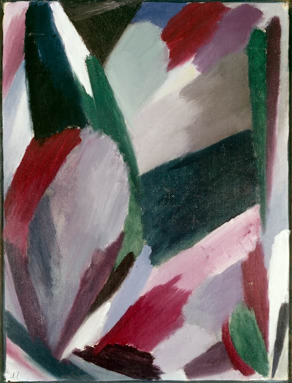 Abstrakte Farbflächen in Grün, Rosa, Weiß und Grau – Alexej von Jawlensky Strenger Winter Kunstkopie