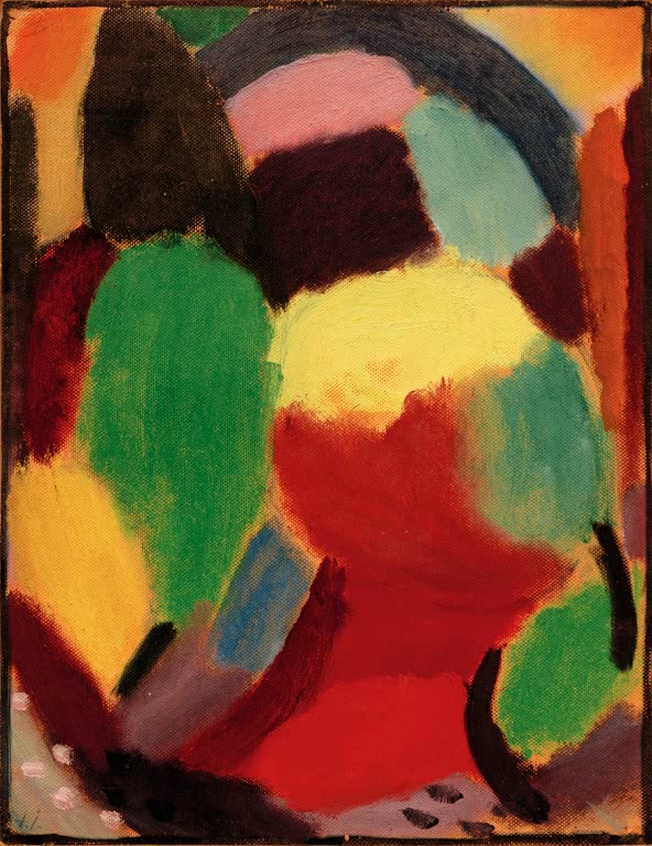 Bunte Farbflecken in Grün, Rot, Gelb und Braun – Alexej von Jawlensky Variation: Frühlingshaft Kunstkopie