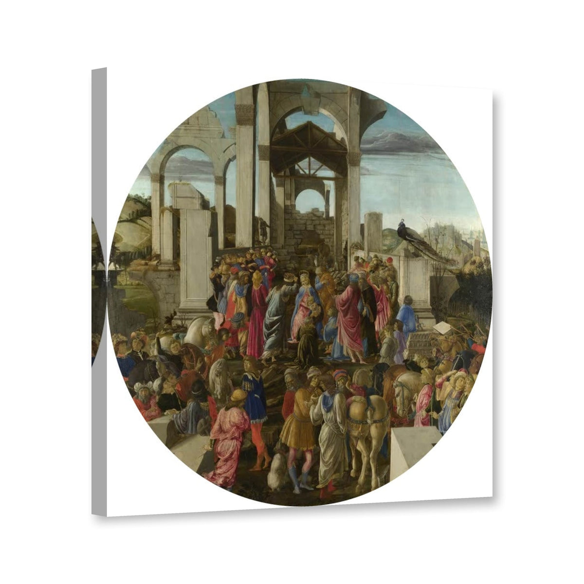 Anbetung der Könige, London von Sandro Botticelli als Leinwand – Perspektivansicht