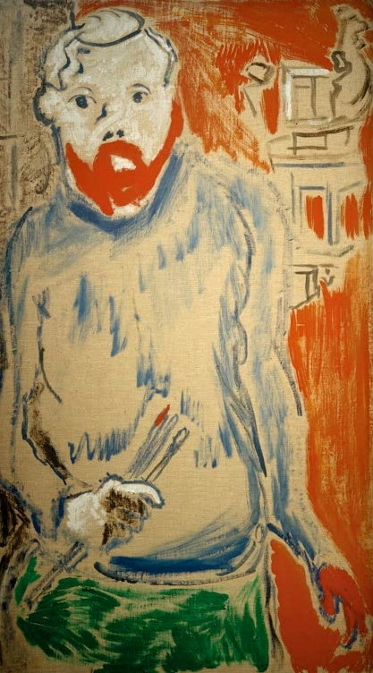 Skizzenhaftes Atelierbildnis eines Malers mit rotem Bart und Pinseln – Andre Derain Portrait d'Henri Matisse Kunstkopie