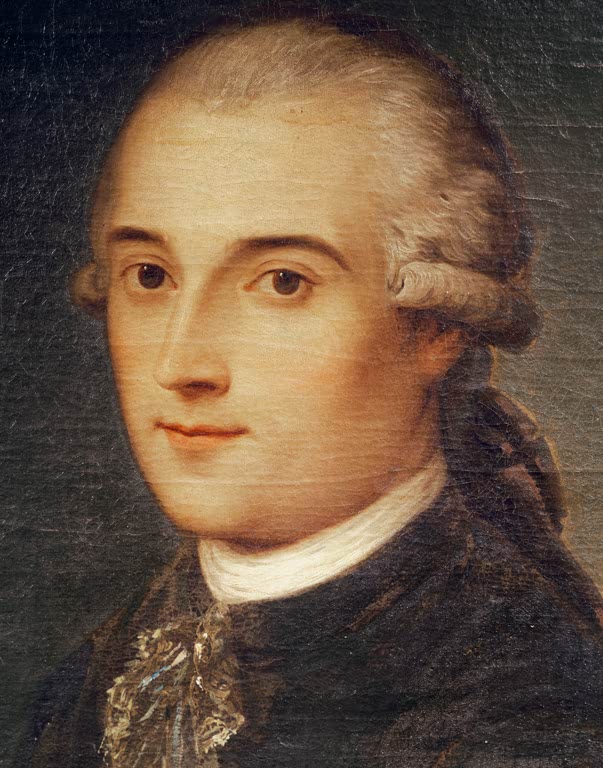Nahes Brustbild eines jungen Mannes mit Perücke – Angelika Kauffmann Bildnis von Francesco Feo Kunstkopie