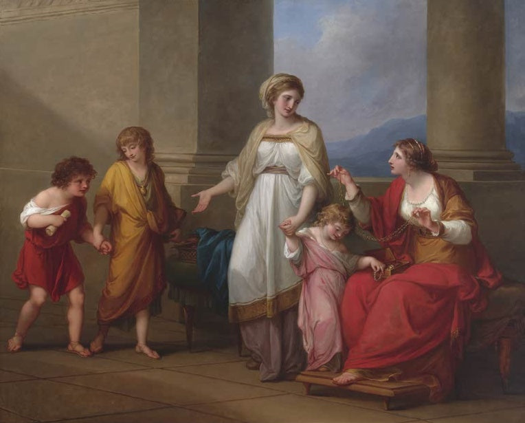 Angelika Kauffmann Cornelia Mutter der Gracchen Kunstkopie, Mutter mit Kindern und Besucherin mit Schmuck