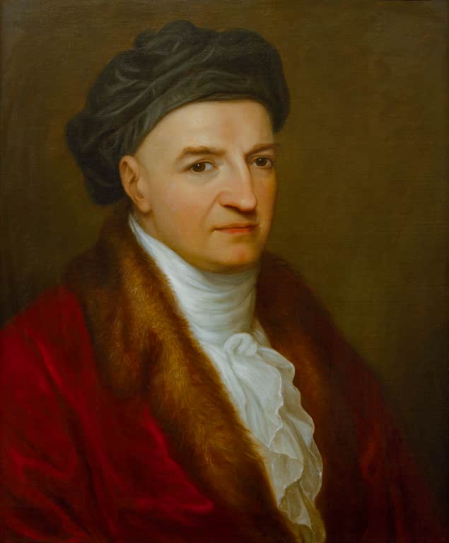Älterer Mann mit grauem Turban und Pelzkragen in rotem Mantel – Angelika Kauffmann Porträt des Giovanni Volpato Kunstkopie