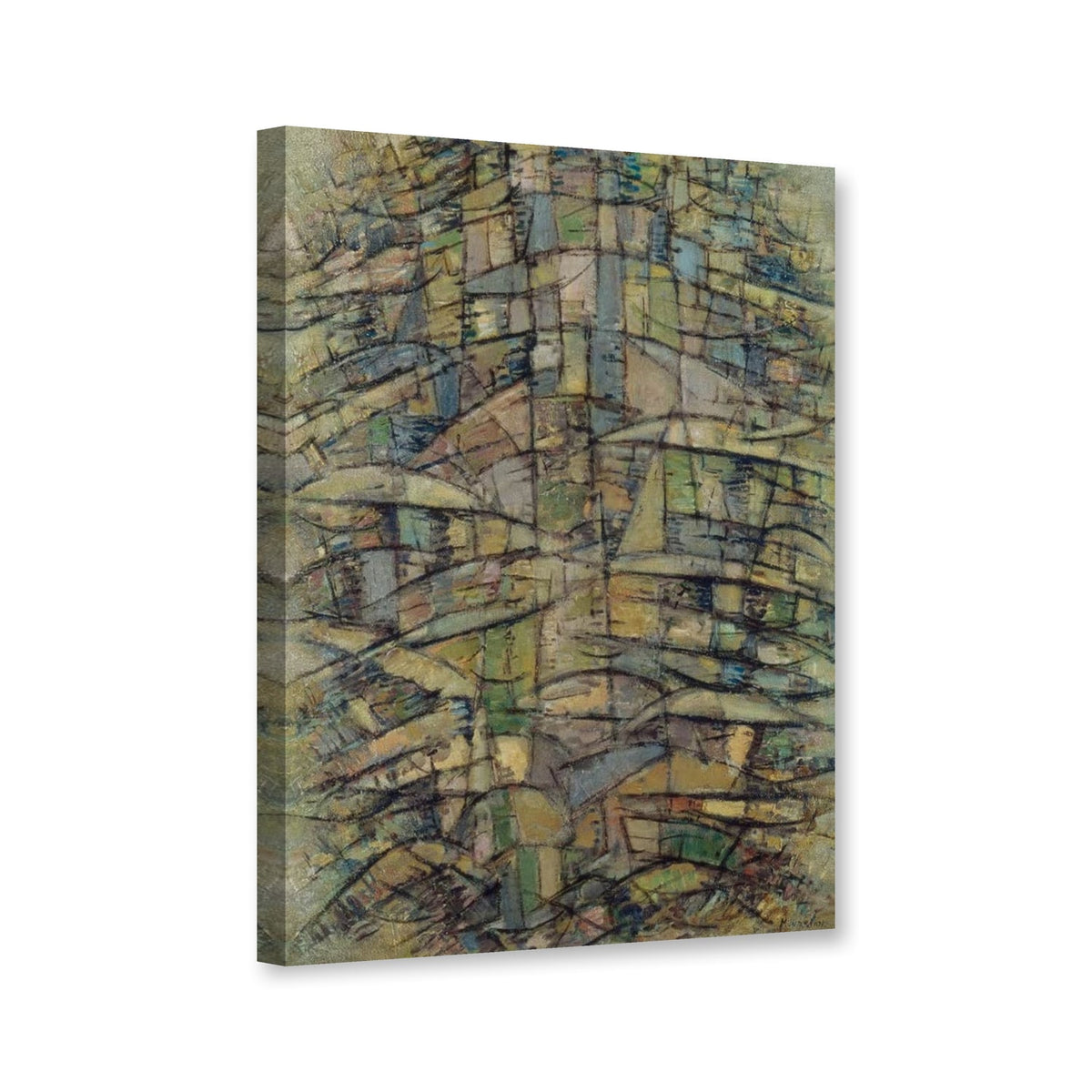 Baum, 1910, Paris von Piet Mondrian als Leinwand – Perspektivansicht