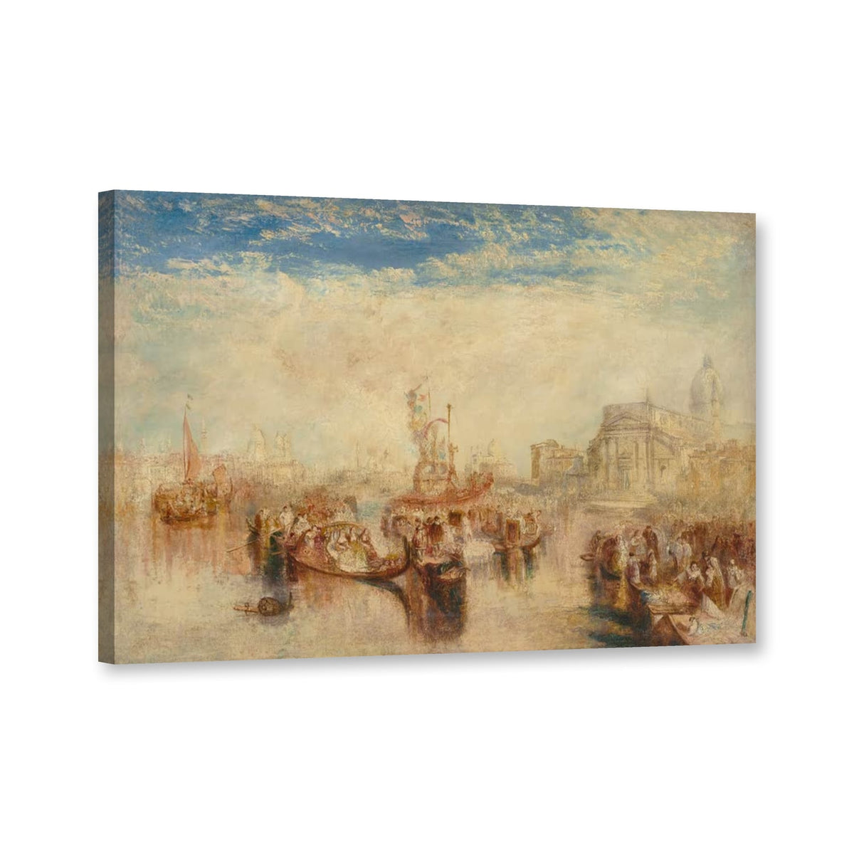 Bellinis drei Bilder in der Kirche Il Redentore, Venedig von William Turner als Leinwand – Perspektivansicht