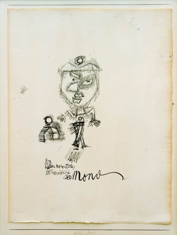 Kunstdruck des Gemäldes Über meinem Haus Selbstverständlich der Mond von Paul Klee, handgefertigt in Deutschland als hochwertiger Kunstdruck.