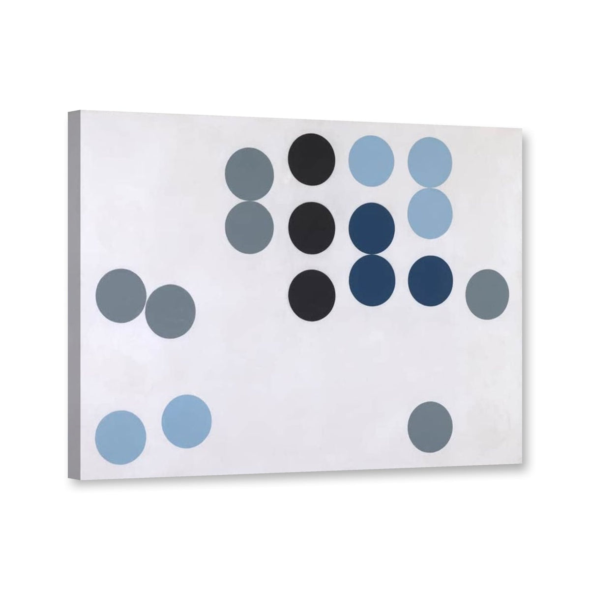 Bewegtes Kreisbild von Sophie Taeuber-Arp als Leinwand – Perspektivansicht