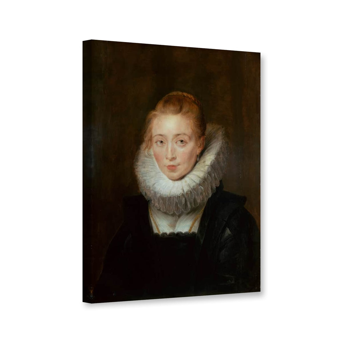 Bildnis einer Hofdame der Infantin Isabella von Peter Paul Rubens als Leinwand – Perspektivansicht