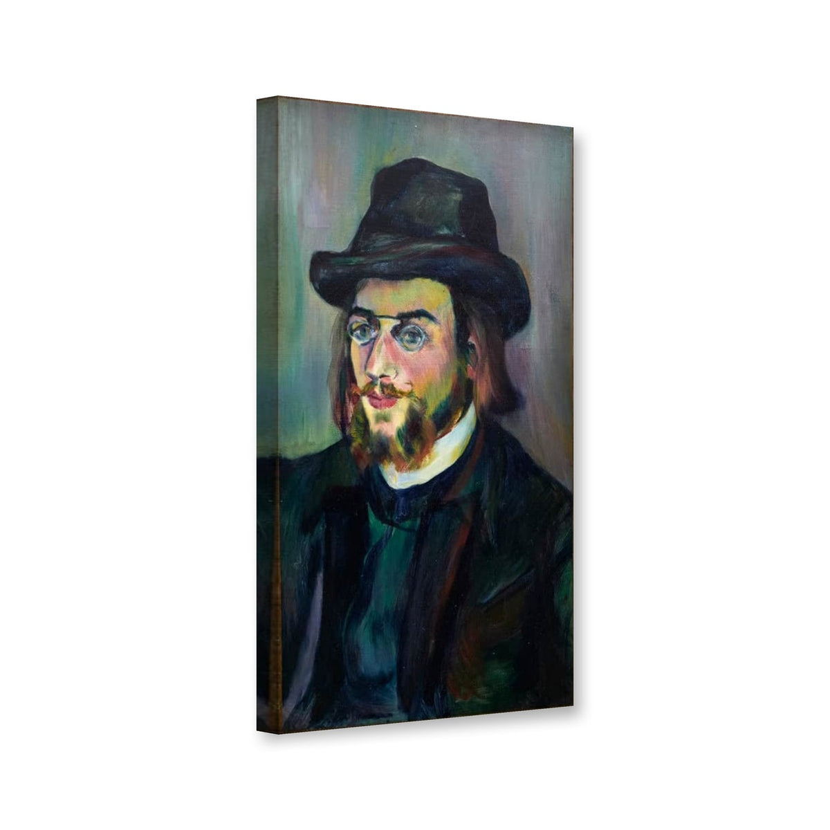 Bildnis Erik Satie von Suzanne Valadon als Leinwand – Perspektivansicht