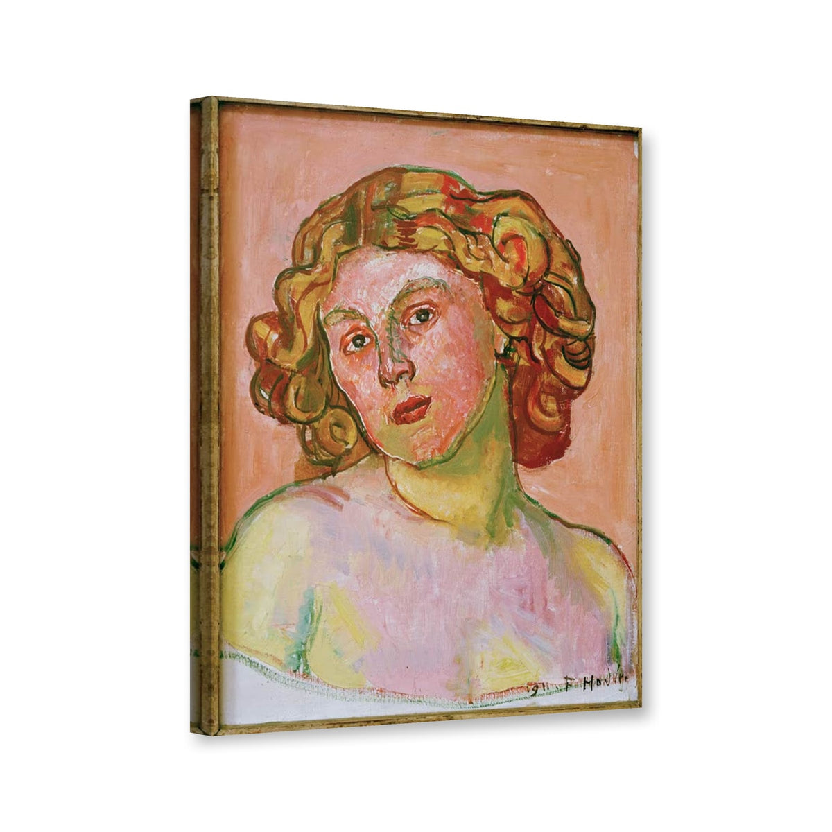 Bildnis Régina Morgeron von Ferdinand Hodler als Leinwand – Perspektivansicht