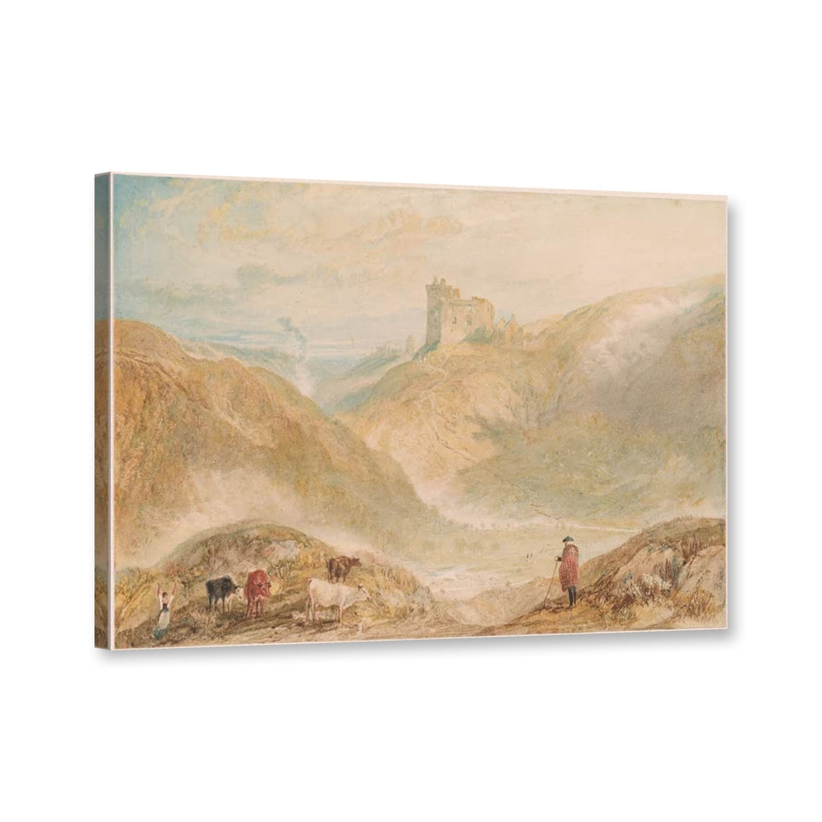 Blick auf Crichton Castle von William Turner als Leinwand – Perspektivansicht