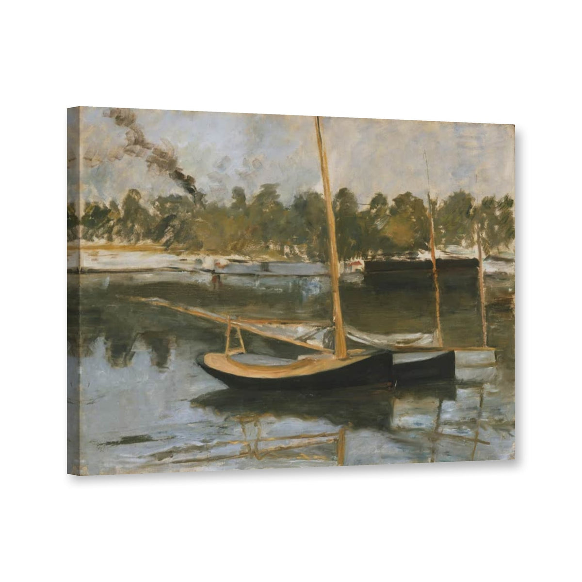 Boot bei Argenteuil, Studie von Édouard Manet als Leinwand – Perspektivansicht