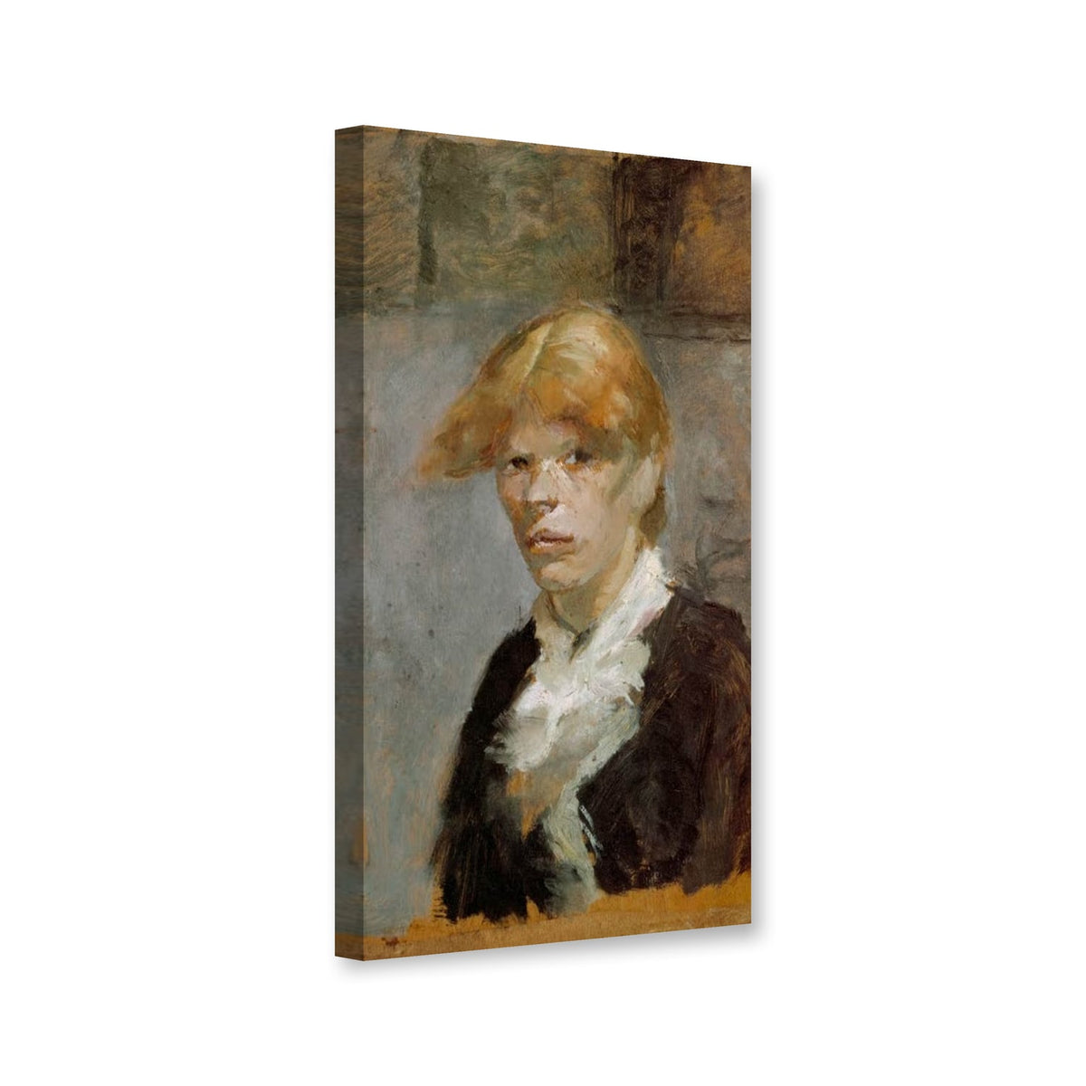 Carmen, die Rothaarige, Fassung Albi von Henri de Toulouse-Lautrec als Leinwand – Perspektivansicht