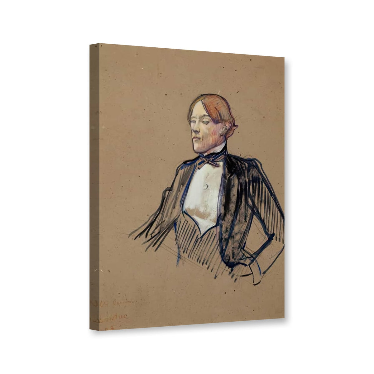 Charles Conder, Skizze zu Aux Ambassadeurs: Gens chics von Henri de Toulouse-Lautrec als Leinwand – Perspektivansicht