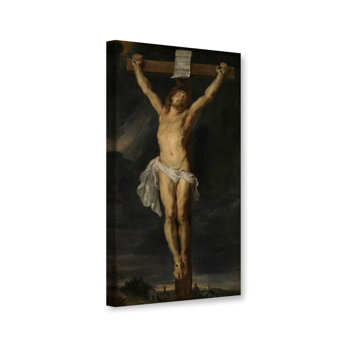 Christus am Kreuz, Antwerpener Fassung von Peter Paul Rubens als Leinwand – Perspektivansicht