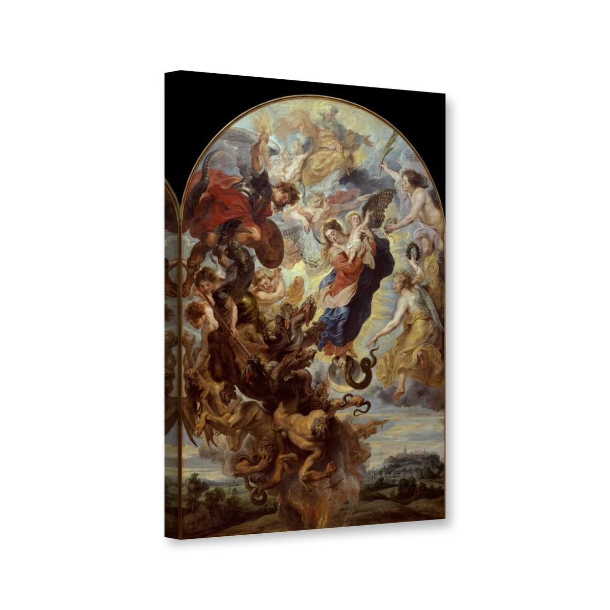 Das apokalyptische Weib, München von Peter Paul Rubens als Leinwand – Perspektivansicht