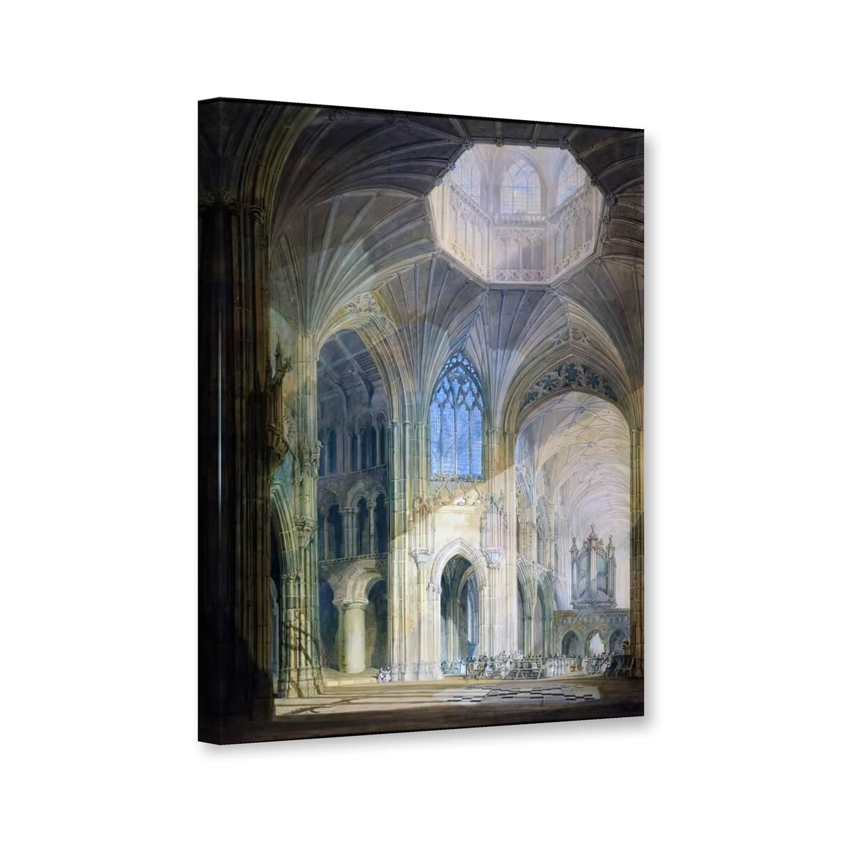 Das Innere der Kathedrale von Ely, nördliches Querschiff und Chor von William Turner als Leinwand – Perspektivansicht