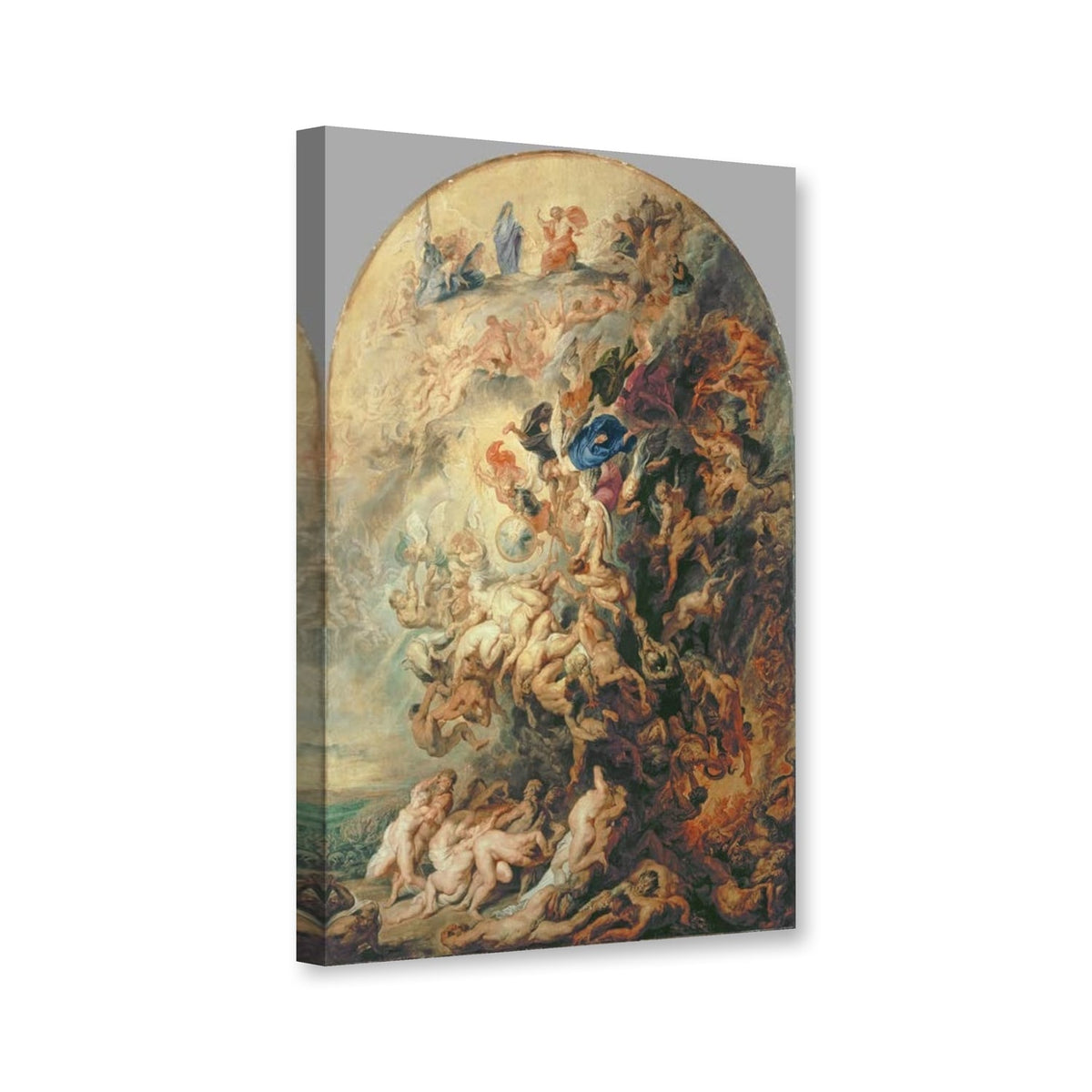 Das Kleine Jüngste Gericht von Peter Paul Rubens als Leinwand – Perspektivansicht