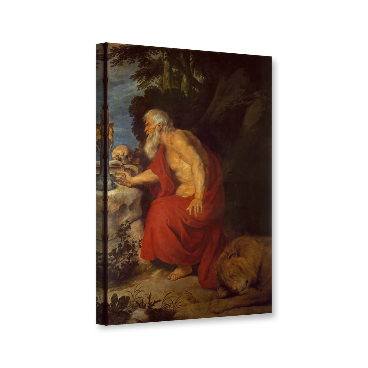 Der heilige Hieronymus, Dresden von Peter Paul Rubens als Leinwand – Perspektivansicht