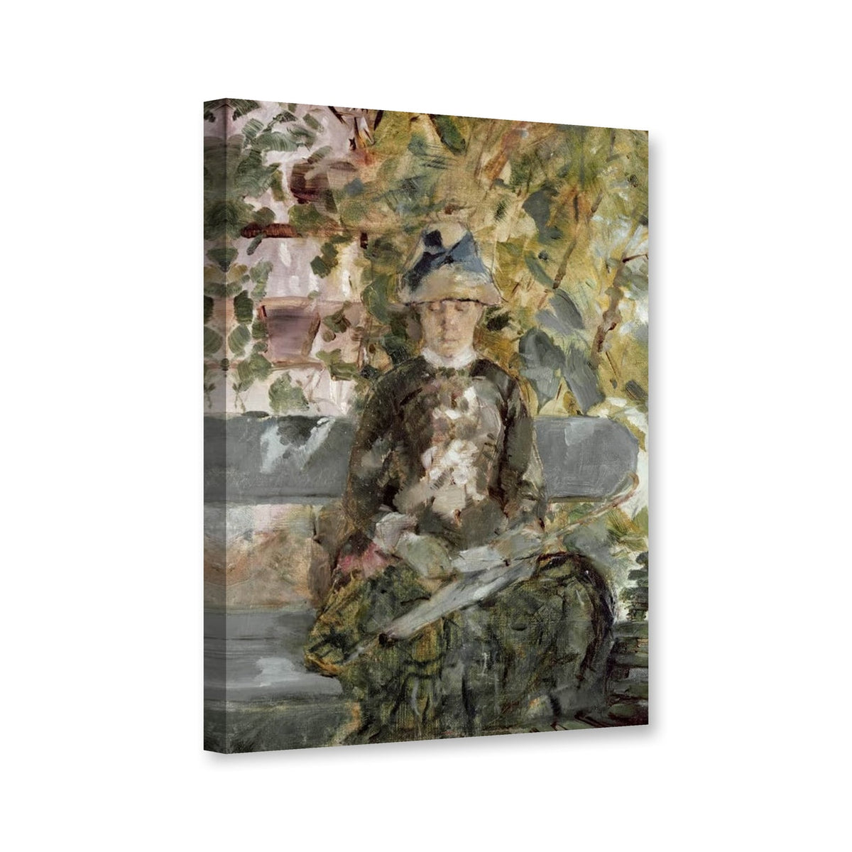Die Gräfin Adèle de Toulouse-Lautrec im Garten von Henri de Toulouse-Lautrec als Leinwand – Perspektivansicht
