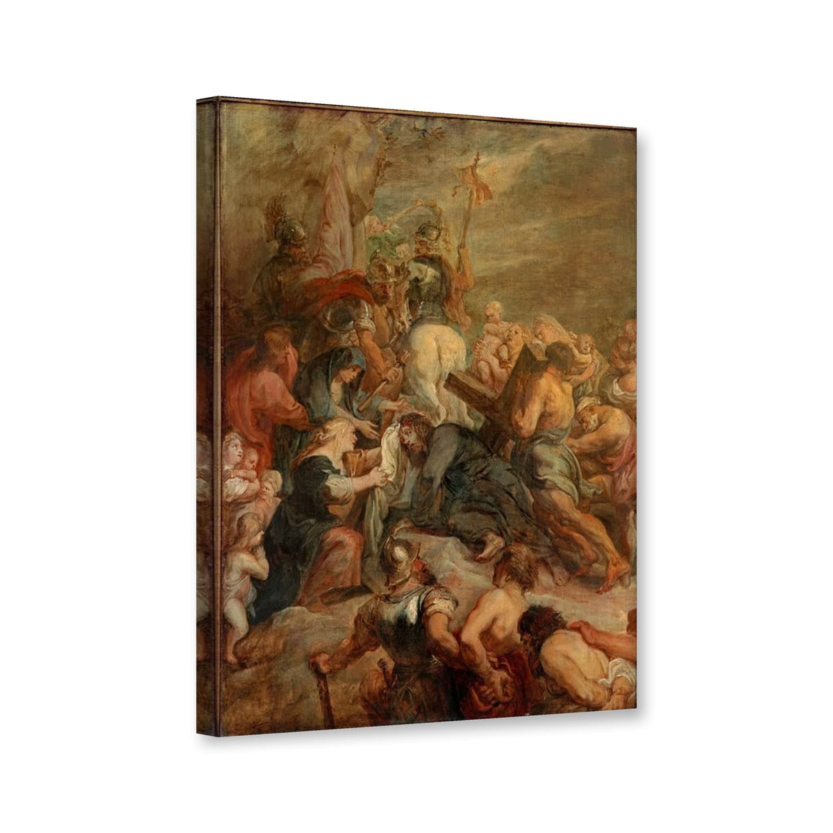 Die Kreuztragung, Modello für Affligem von Peter Paul Rubens als Leinwand – Perspektivansicht