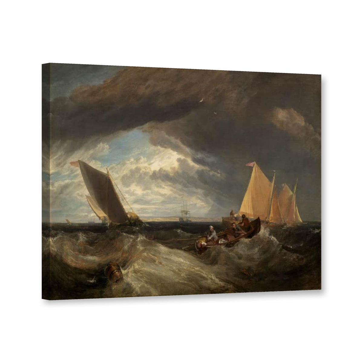 Die Mündung von Themse und Medway von William Turner als Leinwand – Perspektivansicht